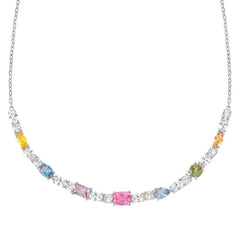 Nomination COLOUR WAVE Halskette aus 925er Silber, dazu mit Cubic Zirkonia voll besetztes Schmuckelement (010_(Silber)) 149826/010
