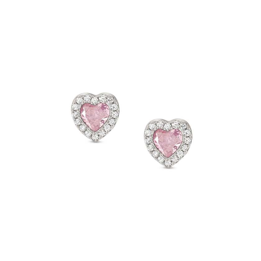 Nomination ALLMYLOVE Herz-Ohrstecker aus 925er Silber, mit Cubic Zirkonia besetzt (002_ROSA) 240304/002