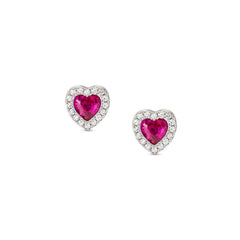 Nomination ALLMYLOVE Herz-Ohrstecker aus 925er Silber, mit Cubic Zirkonia besetzt (006_ROT) 240304/006