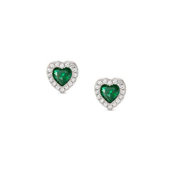 Nomination ALLMYLOVE Herz-Ohrstecker aus 925er Silber, mit Cubic Zirkonia besetzt (014_GRUEN) 240304/014