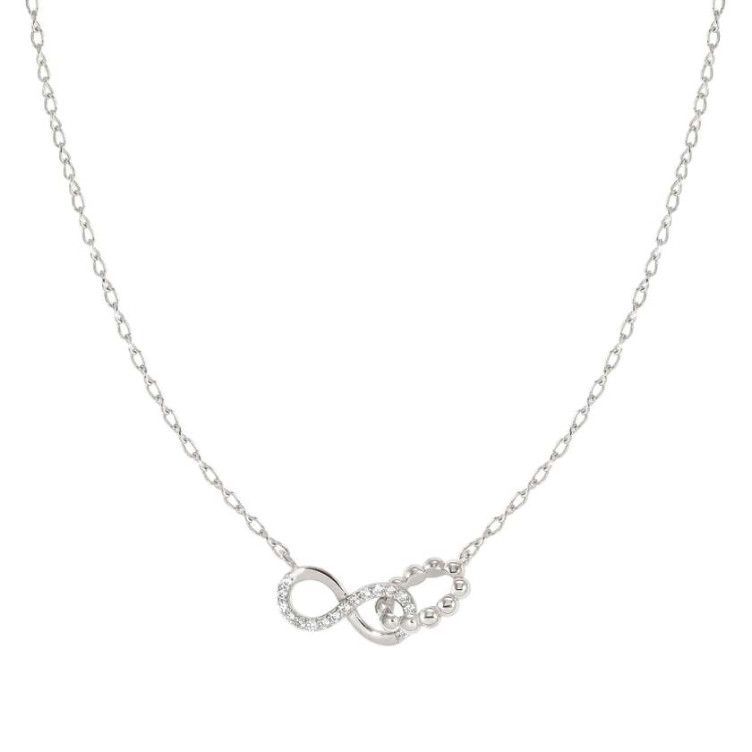 Nomination LOVECLOUD Halskette aus 925er Silber, dazu mit Cubic Zirkonia besetzter Anhaenger (006_Infinity Silber) 240504/006