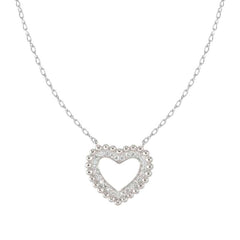 Nomination LOVECLOUD Halskette aus 925er Silber, dazu mit Cubic Zirkonia besetzter Anhaenger (009_Herz Silber) 240504/009
