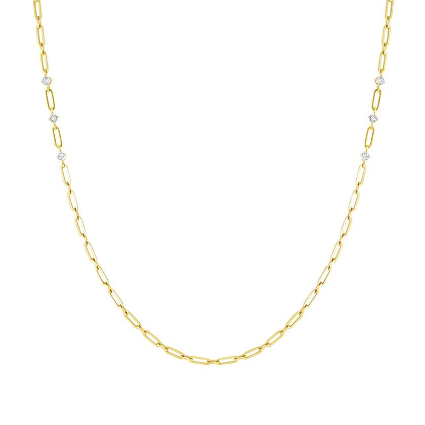 Nomination CHAINSOFSTYLE Halskette (L: 95cm) aus Edelstahl, mit Cubic Zirkonia verziert (012_(Gelb vergoldet)) 029402/012