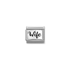 Nomination COMPOSABLE CLASSIC PLATTEN Element aus Edelstahl, mit 925er Silber verziert (44_(Wife)) 330111/44