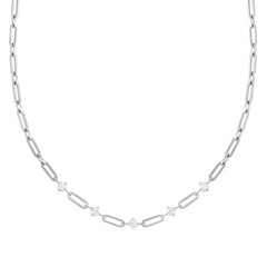 Nomination CHAINSOFSTYLE Halskette (L: 46cm) aus Edelstahl, mit Cubic Zirkonia verziert (001_Edelstahl) 029401/001