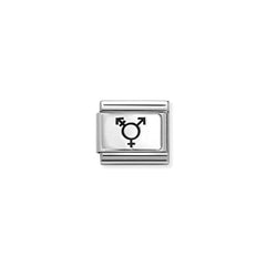 Nomination COMPOSABLE CLASSIC PLATTEN Element aus Edelstahl, mit 925er Silber verziert (47_(Transgender)) 330111/47