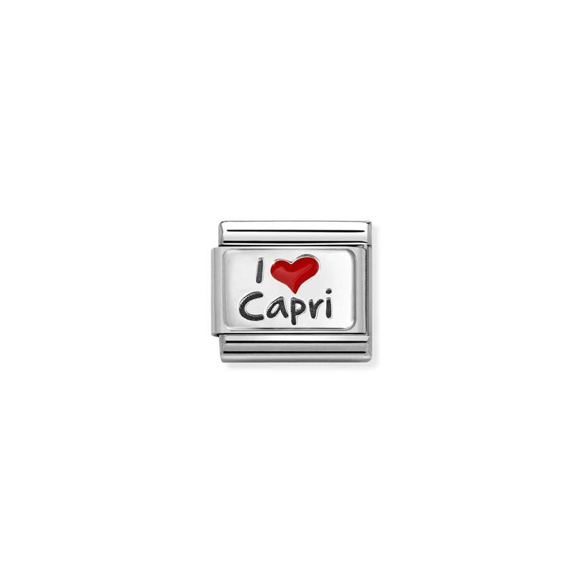 Nomination Composable Classic Symbole aus Edelstahl, Emaille und Silber (41_(I love Capri)) 330209/41