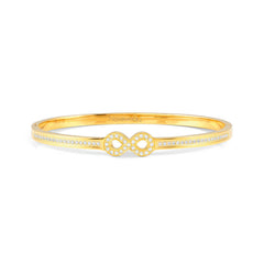 Nomination PRETTY BANGLES Armreif aus Edelstahl (Small), dazu integriertes Symbol, mit Cubic Zirkonia verziert (067_(Infinity, Gelbgold)) 029501/067