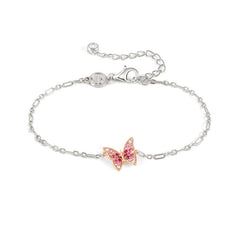 Nomination CRYSALIS Armband aus 925er Silber, dazu Schmuckelement, rosevergoldet und mit Cubic Zirkonia besetzt (040_(Schmetterling)) 241102/040