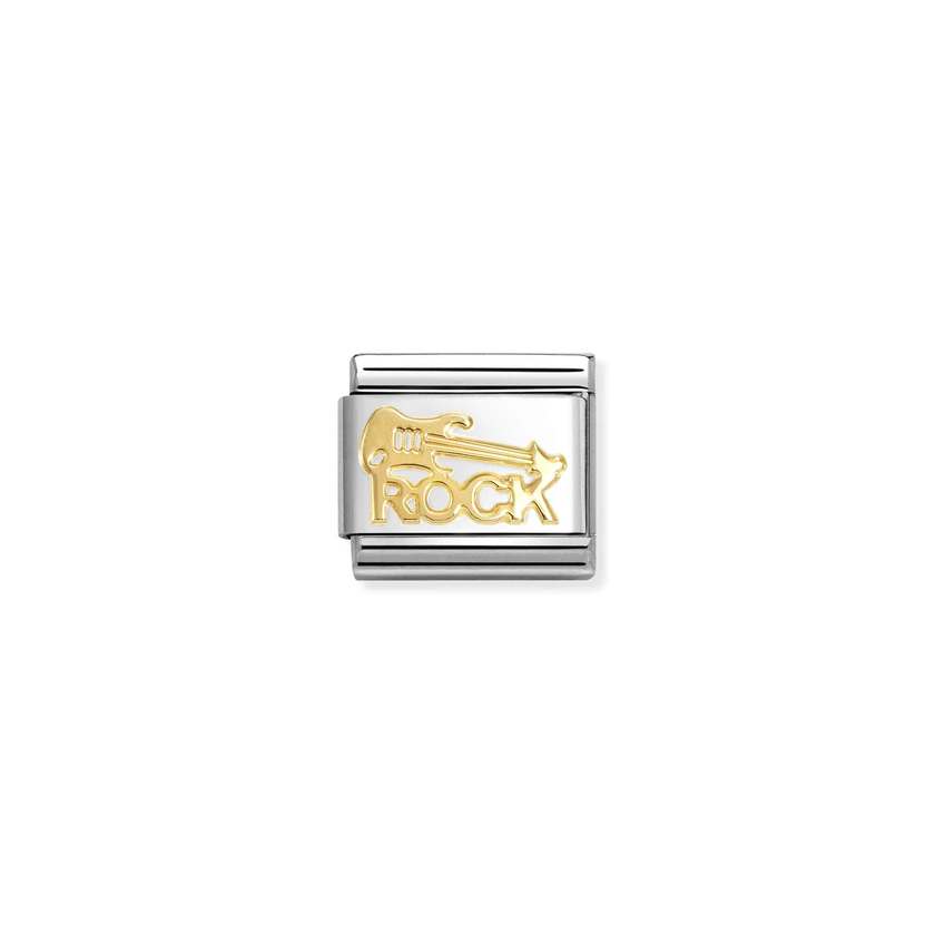 Nomination Composable Classic MUSIC Edelstahl und 18K-Gold (10_(Rock mit Gitarre)) 030117/10