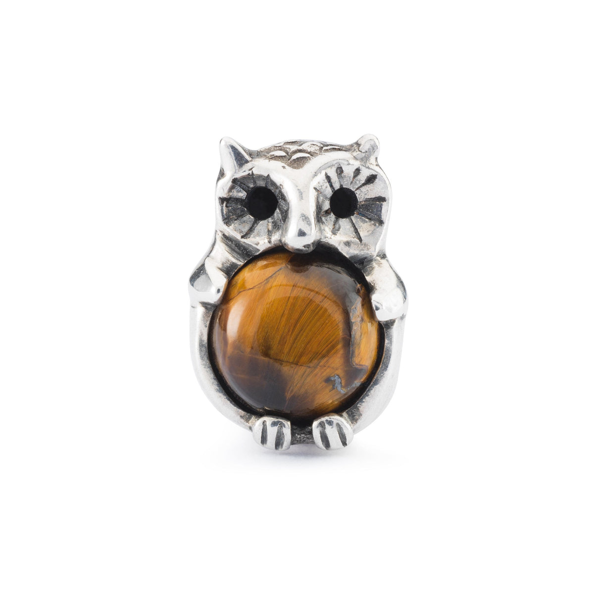 Trollbeads das Original Silber Bead Elfenkauz mit Tigerauge TAGBE-00290
