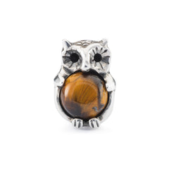Trollbeads das Original Silber Bead Elfenkauz mit Tigerauge TAGBE-00290