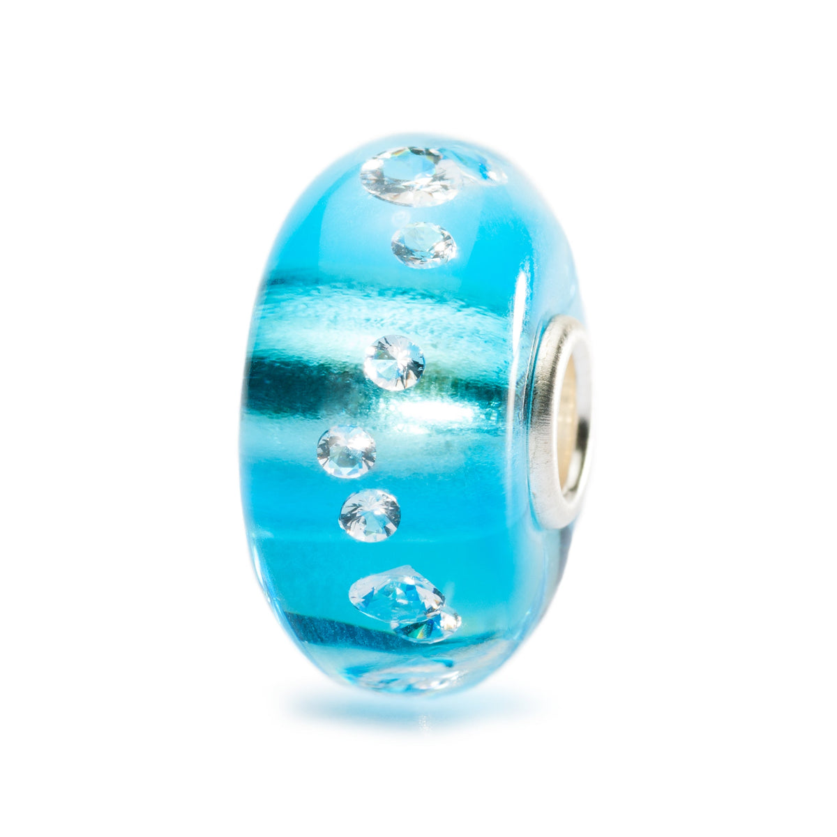 Trollbeads das Original Glas Bead Diamanten Bead Eisblau TGLBE-00040